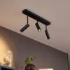 Afgerond plafondspot zwart GU10 35mm 3-lichts draai- en kantelbaar - Kate