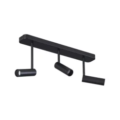 Afgerond plafondspot zwart GU10 35mm 3-lichts draai- en kantelbaar - Kate