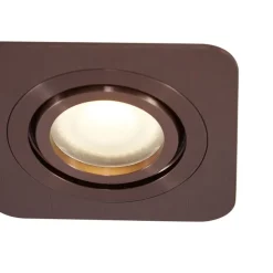 Afgeronde inbouwspot donkerbrons GU10 50mm draai- en kantelbaar IP44 - Alberto