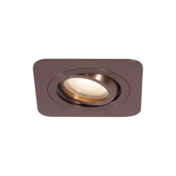 Afgeronde inbouwspot donkerbrons GU10 50mm draai- en kantelbaar IP44 - Alberto