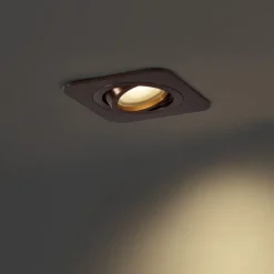 Afgeronde inbouwspot donkerbrons GU10 50mm draai- en kantelbaar IP44 - Alberto