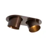 Afgeronde inbouwspot donkerbrons GU10 70mm kantelbaar 2-lichts - Installa
