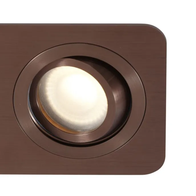 Afgeronde inbouwspot donkerbrons GU10 50mm draai- en kantelbaar IP44 2-lichts - Alberto