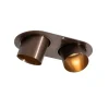 Afgeronde inbouwspot donkerbrons GU10 50mm 2-lichts - Installa