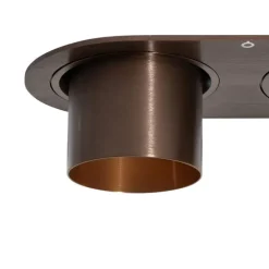 Afgeronde inbouwspot donkerbrons GU10 50mm 2-lichts - Installa