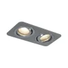 Afgeronde inbouwspot gunmetal GU10 50mm draai- en kantelbaar IP44 2-lichts - Alberto