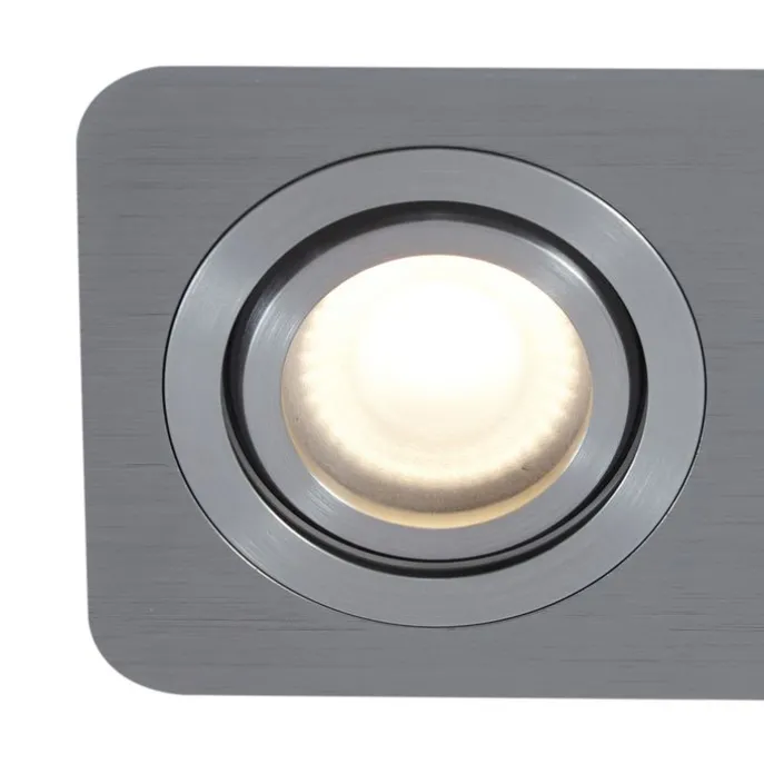 Afgeronde inbouwspot gunmetal GU10 50mm draai- en kantelbaar IP44 2-lichts - Alberto