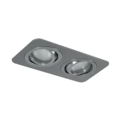 Afgeronde inbouwspot gunmetal GU10 50mm draai- en kantelbaar IP44 2-lichts - Alberto
