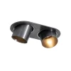 Afgeronde inbouwspot gunmetal GU10 50mm 2-lichts - Installa