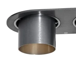 Afgeronde inbouwspot gunmetal GU10 50mm 2-lichts - Installa