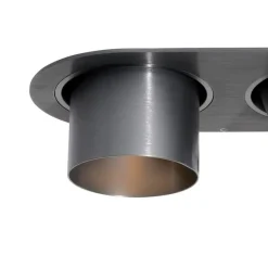 Afgeronde inbouwspot gunmetal GU10 70mm kantelbaar 2-lichts - Installa