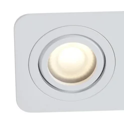 Afgeronde inbouwspot wit GU10 50mm draai- en kantelbaar IP44 2-lichts - Alberto