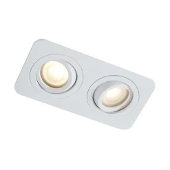 Afgeronde inbouwspot wit GU10 50mm draai- en kantelbaar IP44 2-lichts - Alberto