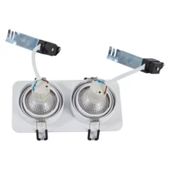 Afgeronde inbouwspot wit GU10 50mm draai- en kantelbaar IP44 2-lichts - Alberto