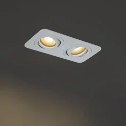 Afgeronde inbouwspot wit GU10 50mm draai- en kantelbaar IP44 2-lichts - Alberto