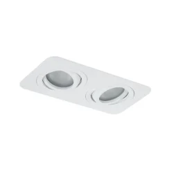 Afgeronde inbouwspot wit GU10 50mm draai- en kantelbaar IP44 2-lichts - Alberto