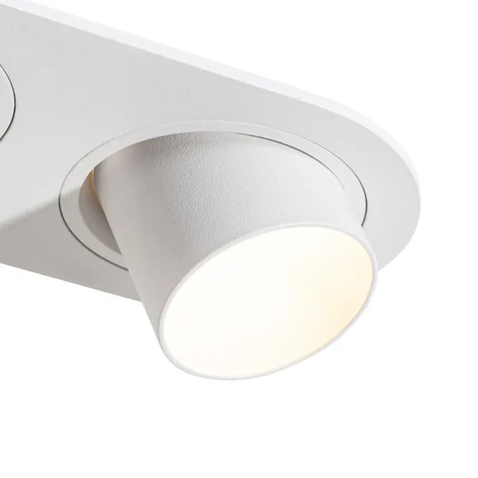 Afgeronde inbouwspot wit GU10 35mm kantelbaar 2-lichts - Installa