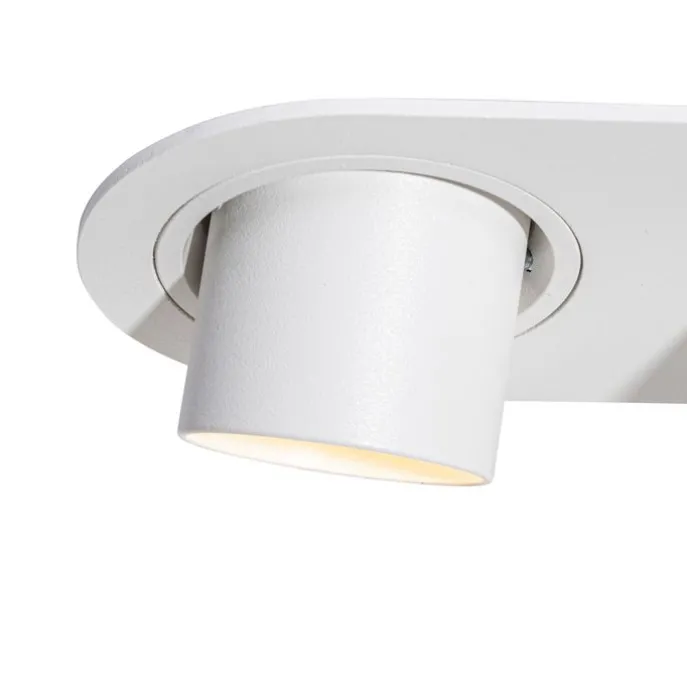 Afgeronde inbouwspot wit GU10 35mm kantelbaar 2-lichts - Installa