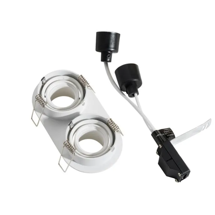 Afgeronde inbouwspot wit GU10 35mm kantelbaar 2-lichts - Installa