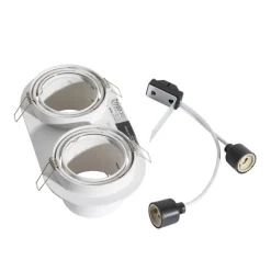 Afgeronde inbouwspot wit GU10 70mm kantelbaar 2-lichts - Installa