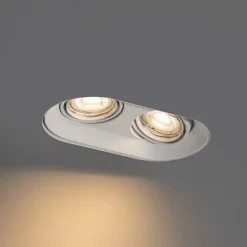 Afgeronde inbouwspot wit GU10 50mm 2-lichts - Hubs