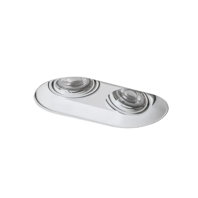 Afgeronde inbouwspot wit GU10 50mm 2-lichts - Hubs