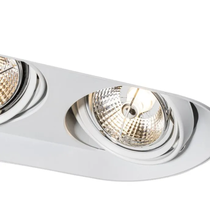 Afgeronde inbouwspot wit GU10 70mm 2-lichts - Hubs