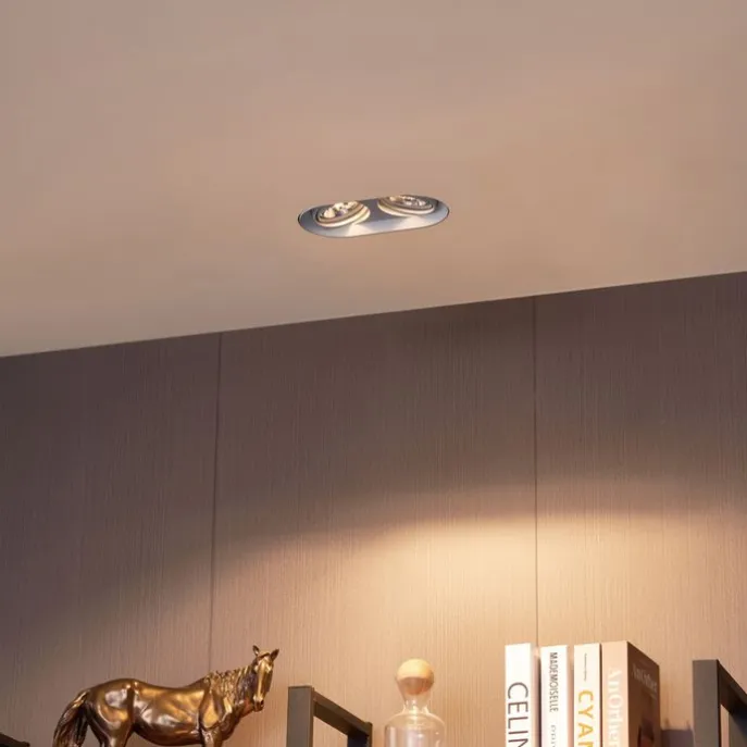 Afgeronde inbouwspot wit GU10 70mm 2-lichts - Hubs