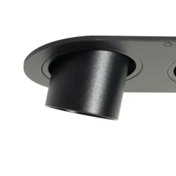 Afgeronde inbouwspot zwart GU10 35mm kantelbaar 2-lichts - Installa