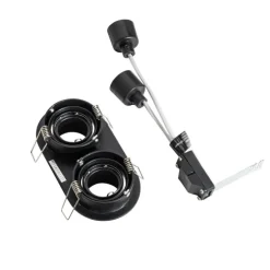 Afgeronde inbouwspot zwart GU10 35mm kantelbaar 2-lichts - Installa