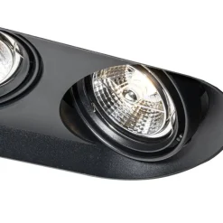 Afgeronde inbouwspot zwart GU10 70mm 2-lichts - Hubs