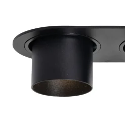 Afgeronde inbouwspot zwart GU10 50mm 2-lichts - Installa