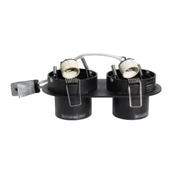 Afgeronde inbouwspot zwart GU10 50mm 2-lichts - Installa