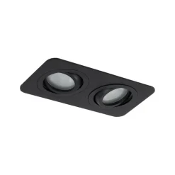 Afgeronde inbouwspot zwart GU10 50mm draai- en kantelbaar IP44 2-lichts - Alberto