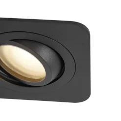 Afgeronde inbouwspot zwart GU10 50mm draai- en kantelbaar IP44 - Alberto