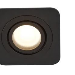 Afgeronde inbouwspot zwart GU10 50mm draai- en kantelbaar IP44 - Alberto