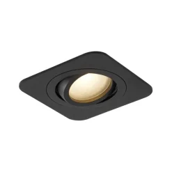 Afgeronde inbouwspot zwart GU10 50mm draai- en kantelbaar IP44 - Alberto