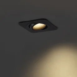 Afgeronde inbouwspot zwart GU10 50mm draai- en kantelbaar IP44 - Alberto