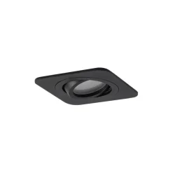 Afgeronde inbouwspot zwart GU10 50mm draai- en kantelbaar IP44 - Alberto