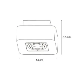 Afgeronde opbouwspot zwart draai- en kantelbaar - Dox