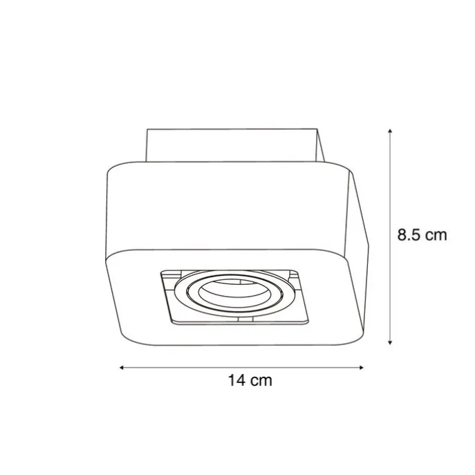 Afgeronde opbouwspot zwart draai- en kantelbaar - Dox