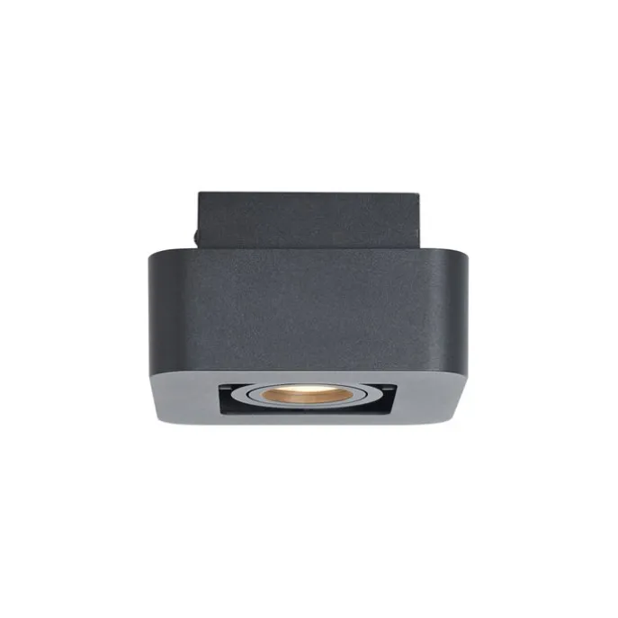 Afgeronde opbouwspot zwart draai- en kantelbaar - Dox