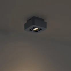 Afgeronde opbouwspot zwart draai- en kantelbaar - Dox