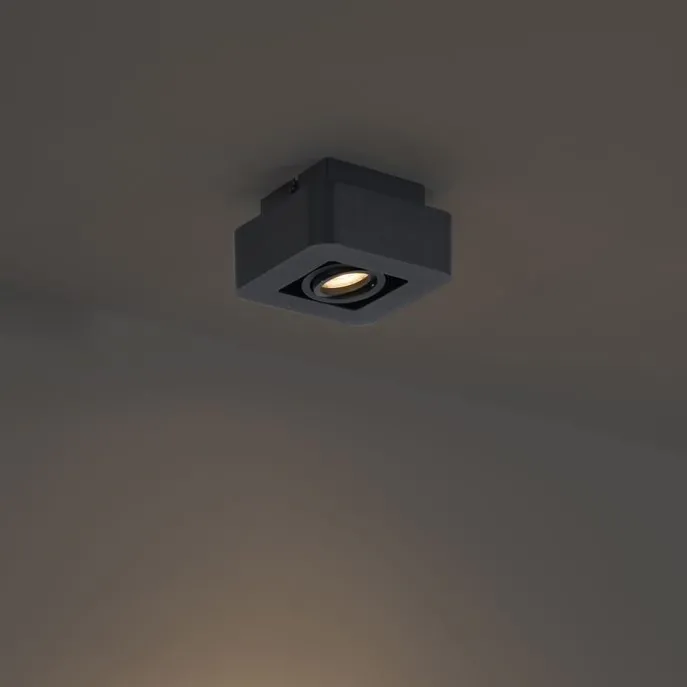 Afgeronde opbouwspot zwart draai- en kantelbaar - Dox