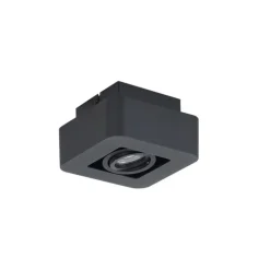 Afgeronde opbouwspot zwart draai- en kantelbaar - Dox