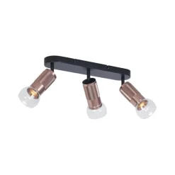 Afgeronde plafondspot donker brons 3-lichts draai- en kantelbaar - Veerle