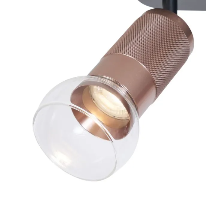 Afgeronde plafondspot donker brons 3-lichts draai- en kantelbaar - Veerle