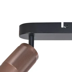 Afgeronde plafondspot donker brons 3-lichts draai- en kantelbaar - Veerle