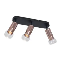 Afgeronde plafondspot donker brons 3-lichts draai- en kantelbaar - Veerle