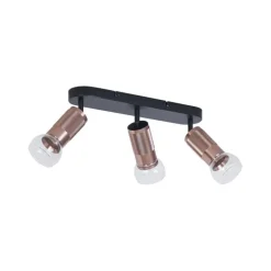 Afgeronde plafondspot donker brons 3-lichts draai- en kantelbaar - Veerle